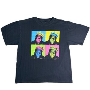 Notorious B.I.G. Pop Art Crown Tee Men's XL Vintage‎ Style Hip Hop Graphic Shirt